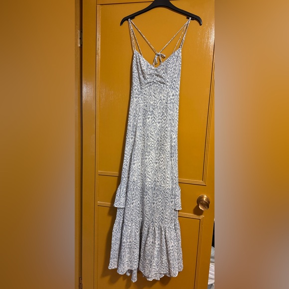 NWT Urban Outfitters Sparklers Chiffon Midi Dress - Blue - Picture 2 of 7